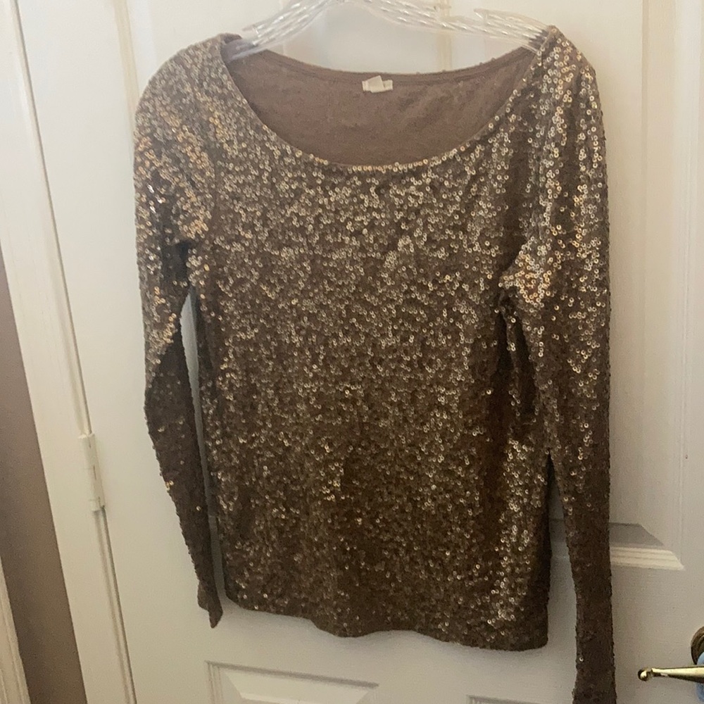J crew fully sequined tee xs